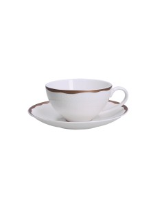 Rose e Tulipani·tazza Te' con Piattino 220 Cc Riflessi New Bone China H8 Cm