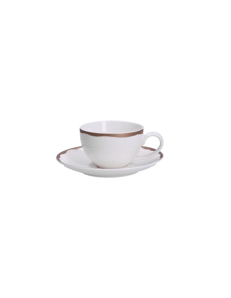 Rose e Tulipani·tazza Caffe' con Piattino 100 Cc Riflessi New Bone China H6 Cm