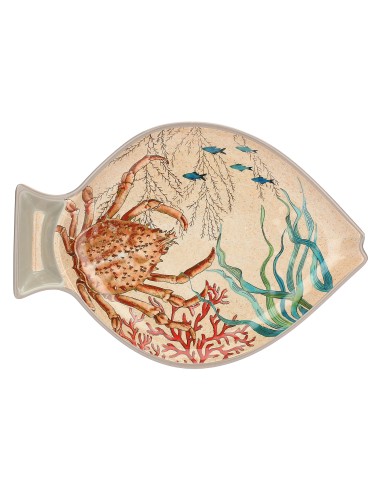 Rose e Tulipani· Sea Life Set 2 Piatti Pesce Cm·33x23 Cm· in Gift Box - melamina