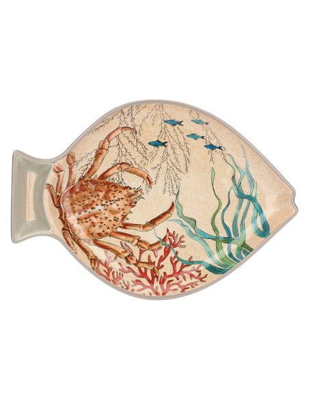 Rose e Tulipani· Sea Life Set 2 Piatti Pesce Cm·33x23 Cm· in Gift Box - melamina