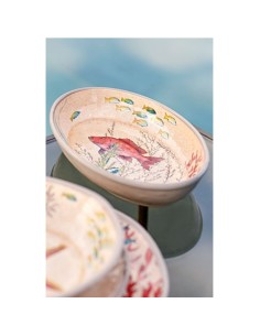 Rose e Tulipani· Sea Life Set 2 Fondi Ovali ·24x15 Cm·melamina Gift Box 2
