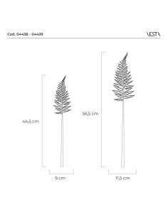 Vesta Home - Fiore Felce Grande Kit 6 Pz·oro·11,5 X 56,5 H Th. 5 Mm 2