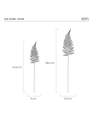 Vesta Home - Fiore Felce Grande Kit 6 Pz·oro·11,5 X 56,5 H Th. 5 Mm