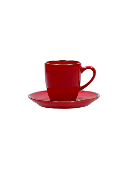 Rose e Tulipani·concerto Rosso Fuoco Tz Caffe' 90 Cc con Piattino