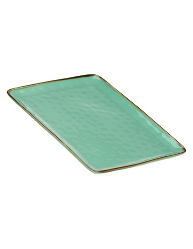 Rose e Tulipani·concerto Verde Acqua Vas Rett 36x26,5·36x26,6 Cm·stoneware