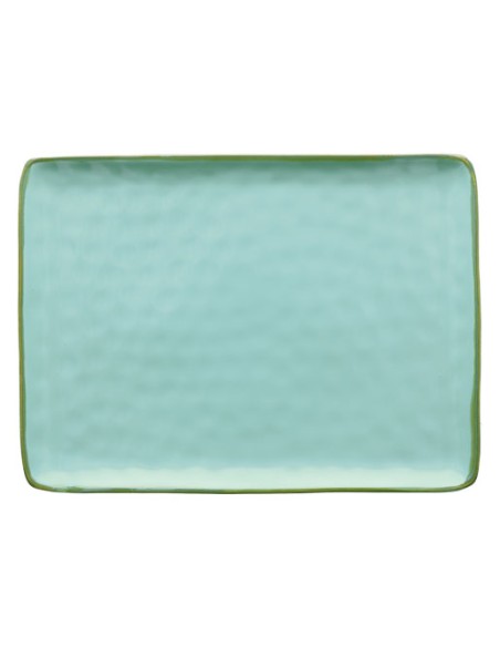 Rose e Tulipani·concerto Verde Acqua Vas Rett 36x26,5·36x26,6 Cm·stoneware