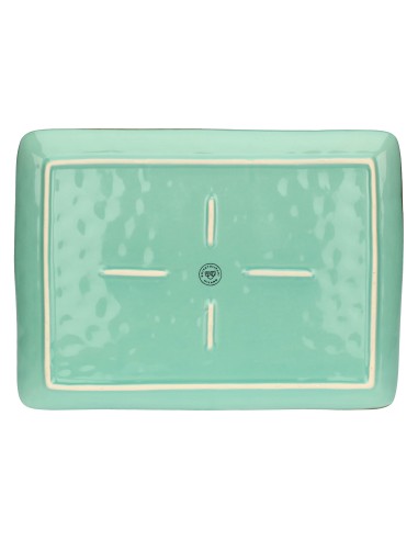 Rose e Tulipani·concerto Verde Acqua Vas Rett 36x26,5·36x26,6 Cm·stoneware