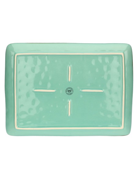 Rose e Tulipani·concerto Verde Acqua Vas Rett 36x26,5·36x26,6 Cm·stoneware