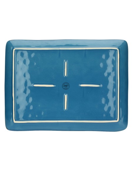 Rose e Tulipani·concerto Blu Avio Vas Rett 36x26,5·36x26,6 Cm·stoneware