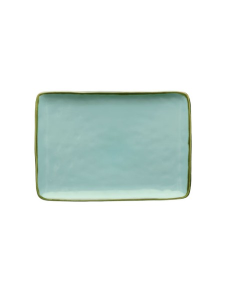 Rose e Tulipani·concerto Verde Acqua Vass Rett 27x19·27x19 Cm·stoneware