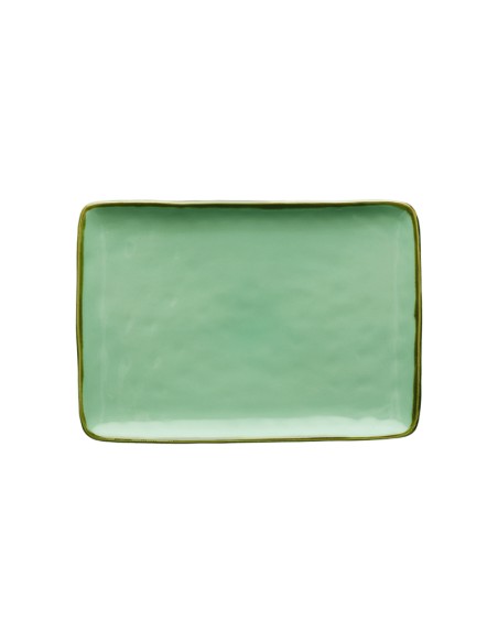 Rose e Tulipani·concerto Verde Acqua Vass Rett 27x19·27x19 Cm·stoneware
