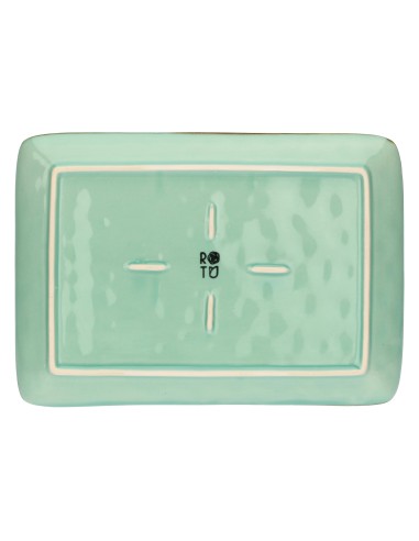 Rose e Tulipani·concerto Verde Acqua Vass Rett 27x19·27x19 Cm·stoneware