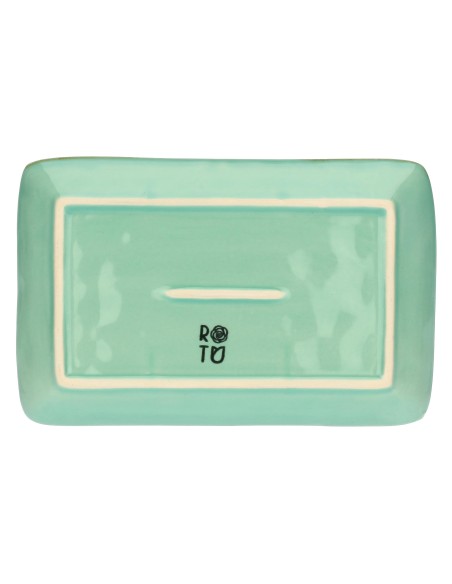 Rose e Tulipani·concerto Verde Acqua Vass Rett 20x13·20x13 Cm·stoneware