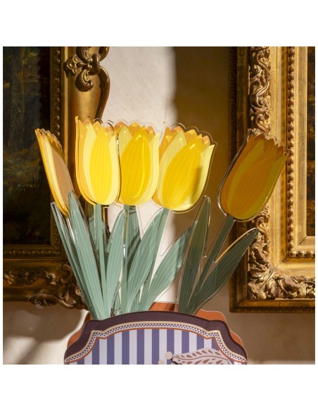 Vesta Home - Fiore Tulipano Grande Kit 6 Pz Funny Flowers·giallo·10,4 X 59 H Th. 5 Mm