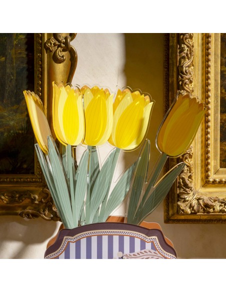Vesta Home - Fiore Tulipano Grande Kit 6 Pz Funny Flowers·giallo·10,4 X 59 H Th. 5 Mm