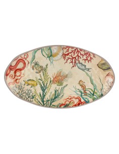Rose e Tulipani· Sea Life Piatto Ovale 52x30 Cm· in Gift Box melamina 2