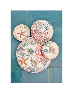 Rose e Tulipani· Sea Life Set 2 Piatti Frutta ·ø 21 Cm·in Gift Box - melamina 2