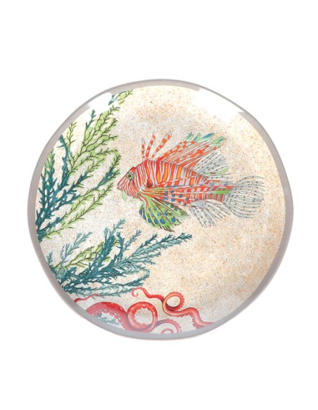 Rose e Tulipani· Sea Life Set 2 Piatti Frutta ·ø 21 Cm·in Gift Box - melamina