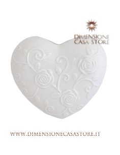Rose e Tulipani·cuore Bianco in Porcellana Cm 15x17 in Gift Box Evaporiamo 2