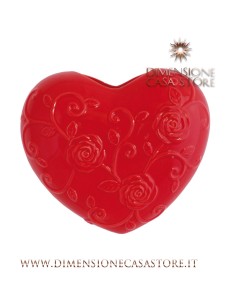 Rose e Tulipani·cuore Rosso in Porcellana Cm 15x17 in Gift Box Evaporiamo