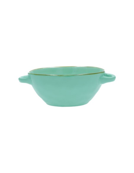 Rose e Tulipani·concerto Verde Acqua Ciot Zup Manici·600 Cc·stoneware