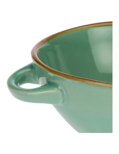 Rose e Tulipani·concerto Verde Acqua Ciot Zup Manici·600 Cc·stoneware