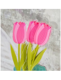 Vesta Home - Fiore Tulipano Piccolo Kit 6 Pz Funny Flowers·rosa·8,1 X 42 H Th. 5 Mm 2