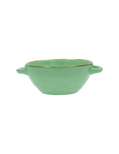Rose e Tulipani·concerto Verde Acqua Ciot Zup Manici·600 Cc·stoneware