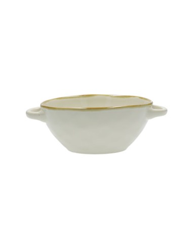 Rose e Tulipani·concerto Avorio ciotola zuppa con Manici·600 Cc·stoneware