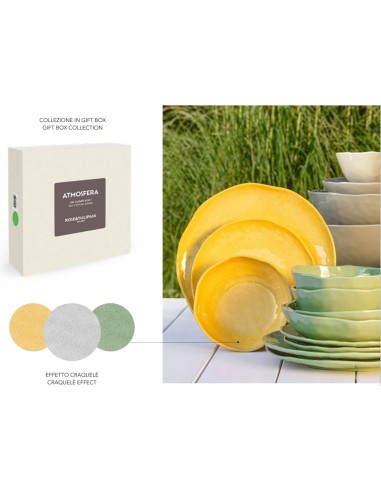 Rose e Tulipani·Atmosfera Ocra Set 2 Piatti Piani·ø27 Cm·melamina Gift Box