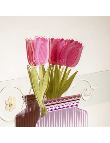 Vesta Home - Fiore Tulipano Piccolo Kit 6 Pz Funny Flowers·rosa·8,1 X 42 H Th. 5 Mm