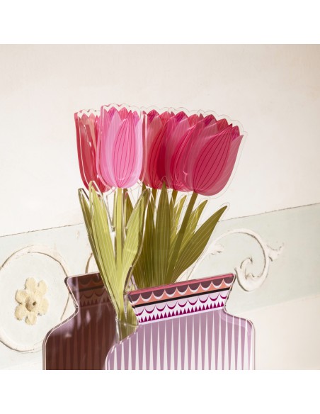 Vesta Home - Fiore Tulipano Piccolo Kit 6 Pz Funny Flowers·rosa·8,1 X 42 H Th. 5 Mm