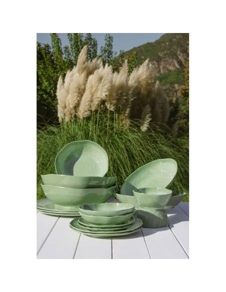 Rose e Tulipani·Atmosfera Verde Set 2 Piatti Piani·ø27 Cm·melamina Gift Box