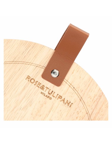 Rose e Tulipani·aumm Tagliere Pizza con Accessori·40x25x1,5 Cm·legno Gift Box