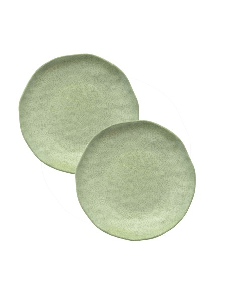 Rose e Tulipani·Atmosfera Verde Set 2 Piatti Frutta·ø21 Cm·melamina Gift Box