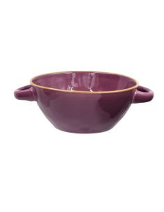 Rose e Tulipani·concerto Malva Ciotola Zuppa C Manici·600 Ml·stoneware