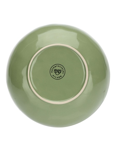 Rose e Tulipani·concerto Verde Oliva Piatto Fondo 21 Cm·ø 21 Cm·stoneware Ø 21 Cm