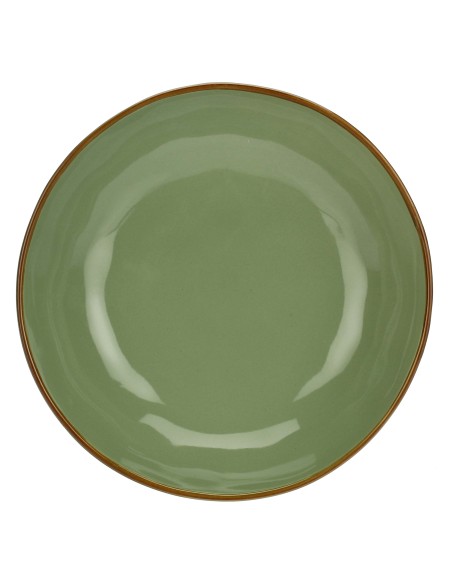 Rose e Tulipani·concerto Verde Oliva Piatto Fondo 21 Cm·ø 21 Cm·stoneware Ø 21 Cm