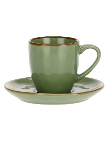 Rose e Tulipani·concerto Verde Oliva Taz Caffe' C/p·90 Cc·stoneware