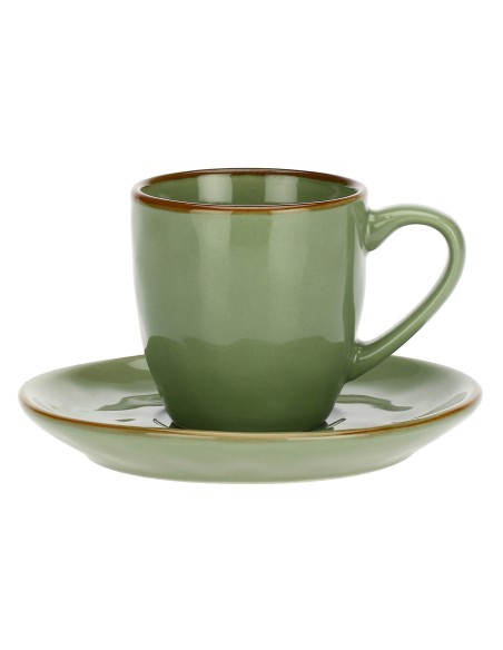 Rose e Tulipani·concerto Verde Oliva Taz Caffe' C/p·90 Cc·stoneware