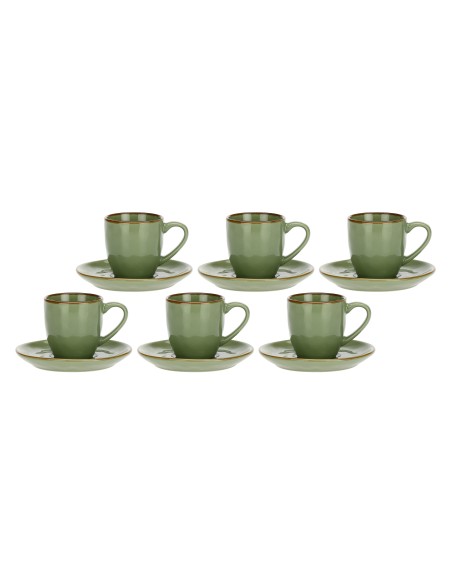 Rose e Tulipani·concerto Verde Oliva Taz Caffe' C/p·90 Cc·stoneware