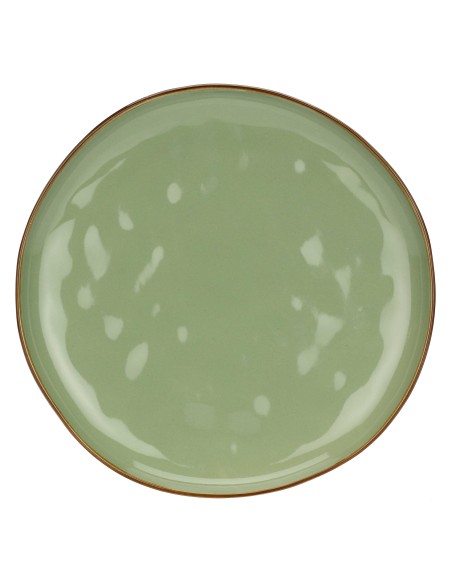 Rose e Tulipani·concerto Verde Oliva Piatto Piano 27 Cm·ø 27 Cm·stoneware Ø 27 Cm