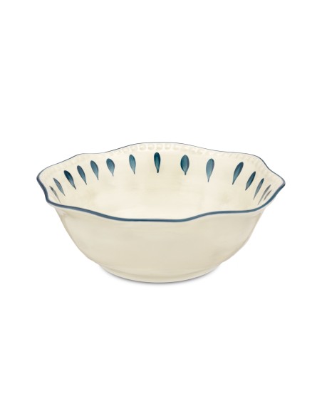 Rose e Tulipani· Domitilla Blu Notte Insalatiera·ø24x9,5 Cm·stoneware
