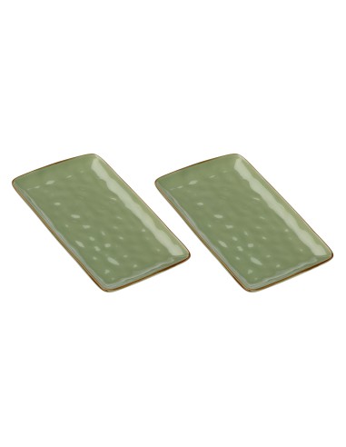 Rose e Tulipani·concerto Verde Oliva Vass Rett 27x19·27x19 Cm·stoneware