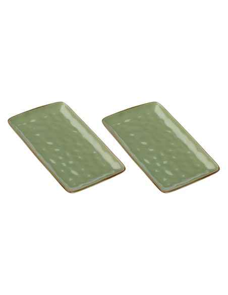 Rose e Tulipani·concerto Verde Oliva Vass Rett 27x19·27x19 Cm·stoneware