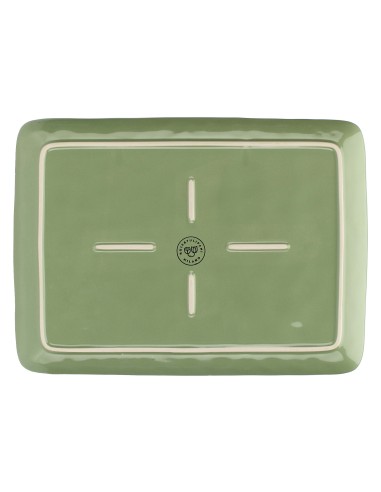 Rose e Tulipani·concerto Verde Oliva Vas Rett 36x26,5·36x26,6 Cm·stoneware