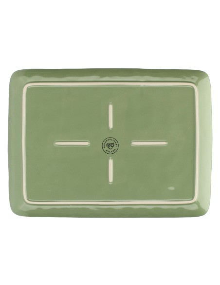 Rose e Tulipani·concerto Verde Oliva Vas Rett 36x26,5·36x26,6 Cm·stoneware