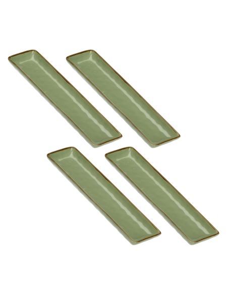 Rose e Tulipani·concerto Verde Oliva Vass Rett 32x8·32x8 Cm·stoneware