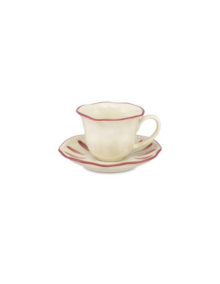 Rose e Tulipani· Domitilla Magenta Tazza Caffe C P·ø11 Cm 90cc·stoneware