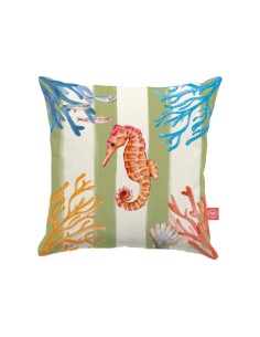 Rose e Tulipani· Litorale Cuscino sfoderabile Verde·45x45 Cm·tessuto